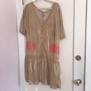 Gold baggy dress/overlay